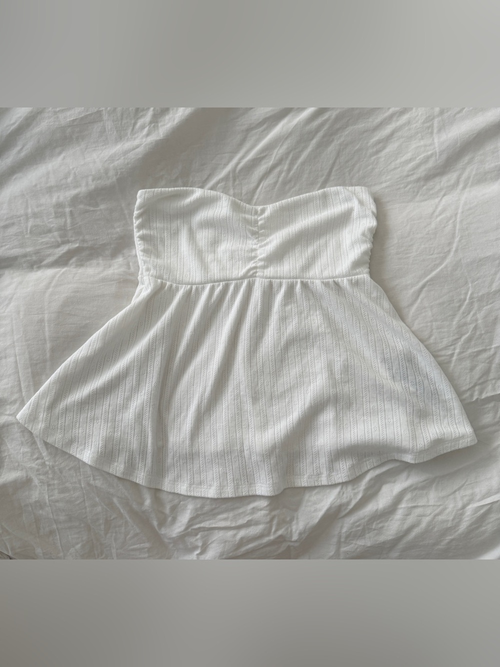 Hollister Easy Strapless Pointelle Babydoll Top - Picture 2 of 5